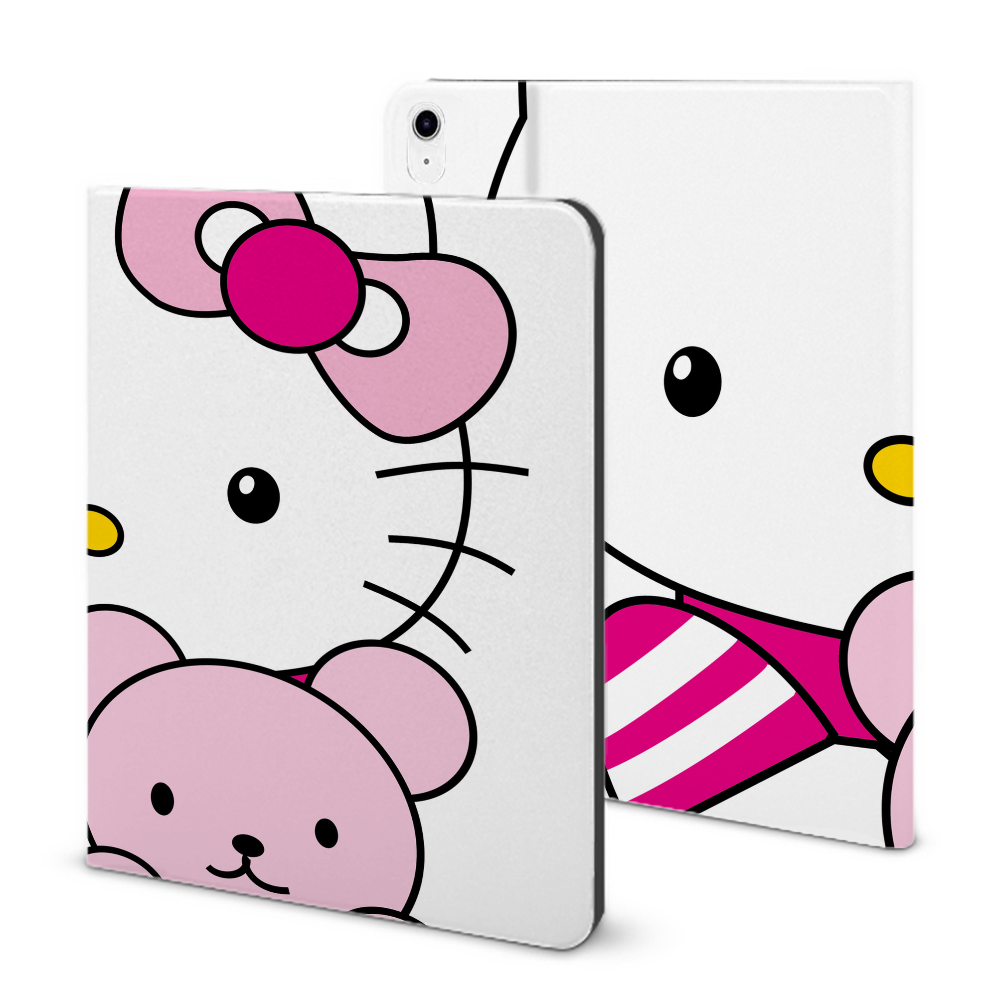 （画像用） Hello Kitty ハローキティ IPad ケース ブック型 PUレザー TPU 耐衝撃 軽量 薄型 ペン収納なし 全面保護 IPad 各モデル対応